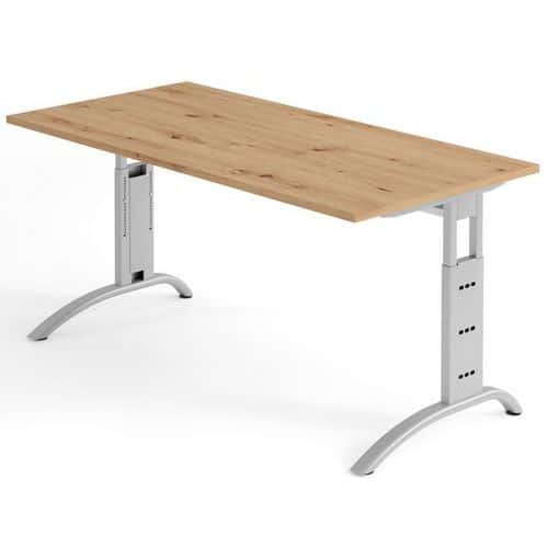 Bureau chêne noueux 160cm piètement alu - Gamme Mittis