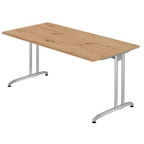 Bureau rustiek eiken 160 cm aluminium onderstel - Miro