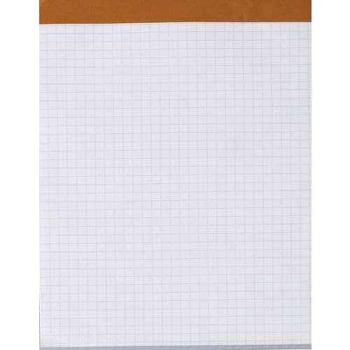 Bloc de bureau agrafé sans couverture - 200 pages - 56 g - Petits carreaux