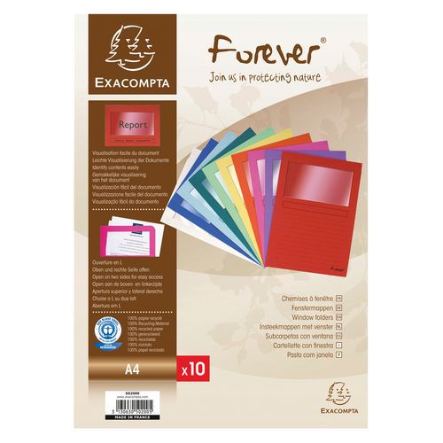 Paquet 10 chemises à fenetre forever® - 22x31cm