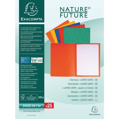 Paquet de 25 chemises lustro-carte 225gm² - 24x32cm