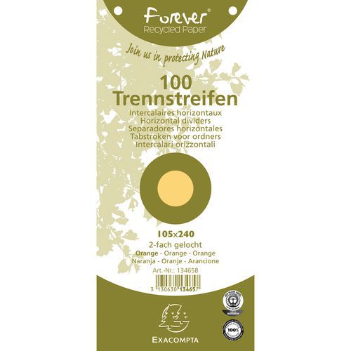 Tabstrook 100 st voor ordners horizontale 105x240mm forever®