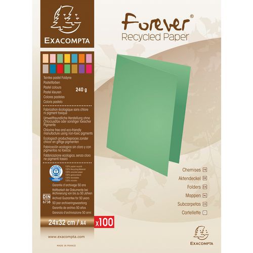 Paquet de 100 chemises forever® 250 100% recyclé  -24x32cm