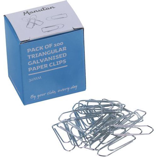 Paperclip gegalvaniseerd visgraatvorm - Doosje van 1 - Manutan Expert