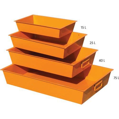 Bac de rétention en acier laqué - 15 à 75 L - Manutan Expert