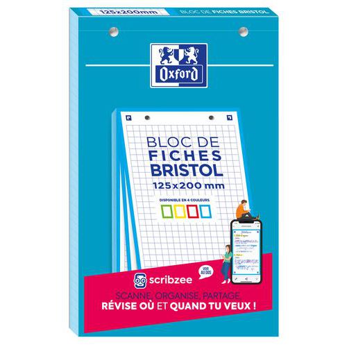 Blok bristolkaarten Oxford 125 x 200, 30 geperforeerde kaarten Q5/5 - Oxford