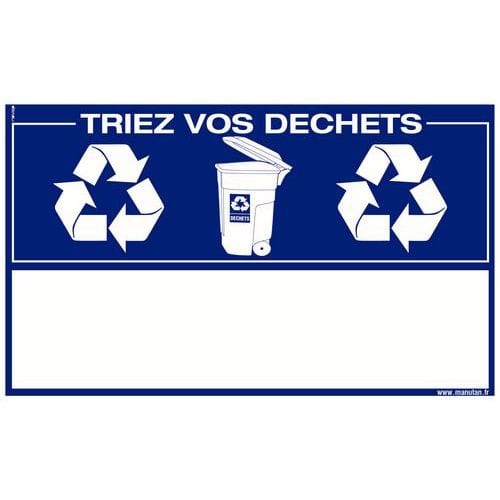 Informatiebord afvalscheiding - Triez vos dechets - Zelfklevend