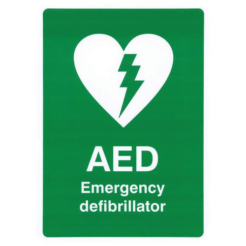 AED-muurposter - Bord HxB 297 x 210 mm