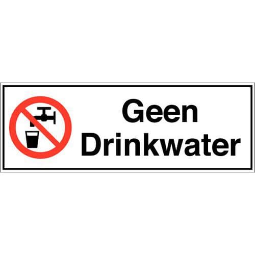 Verbodsbord - Geen drinkwater - Hard