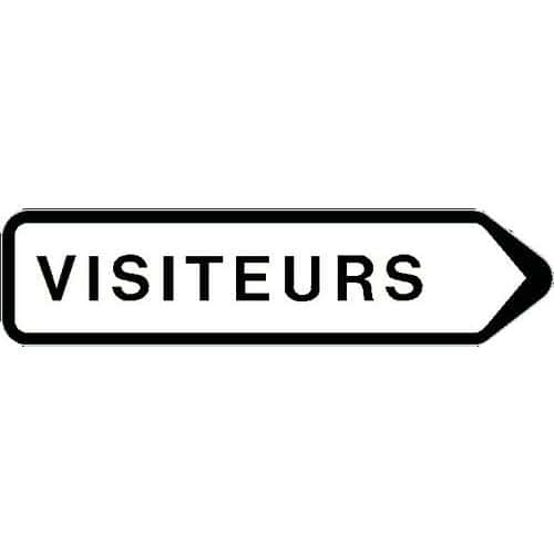 Hoog standaard wegwijsbord Franstalig - Bezoekers - Lengte 1000 mm