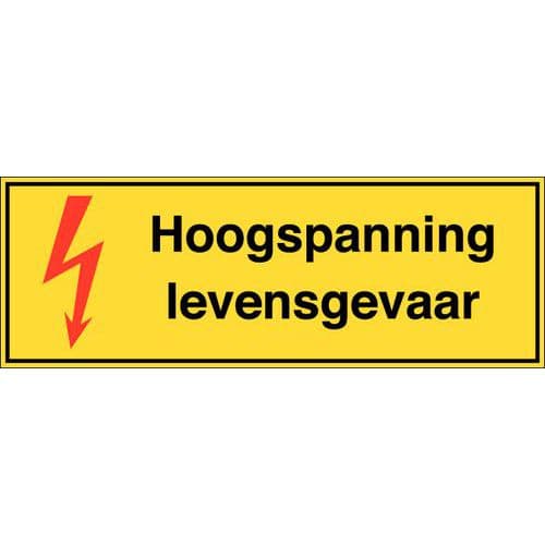 Gevaarteken - Hoogspanning levensgevaar - Zelfklevend