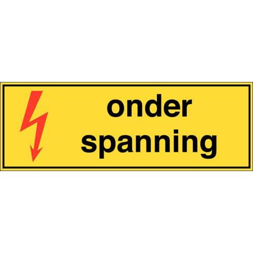 Waarschuwingsbord - Onder spanning - Zelfklevend