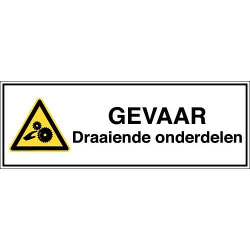 Gevaarteken - Gevaar - Draaiende onderdelen - Zelfklevend