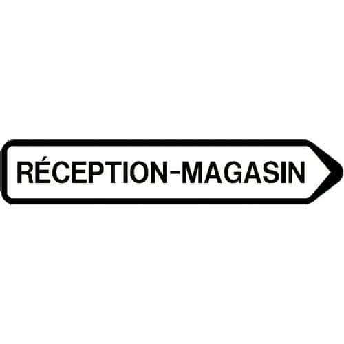 Panneau directionnel grande hauteur double message - Réception-magasin - Longueur 1300 mm