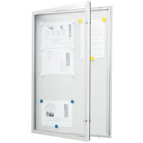 Buitenvitrine met draaideur - Aluminium achterwand - Deur van veiligheidsglas - Identiek slot