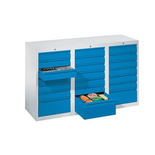 Armoire à tiroirs pour outils H90 - 3 colonnes - 21 tiroirs