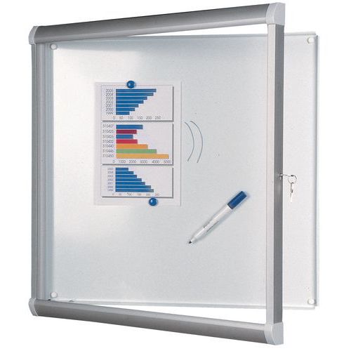 Buitenvitrine met scharnierdeur Leader - Aluminium achterwand - Deur van plexiglas