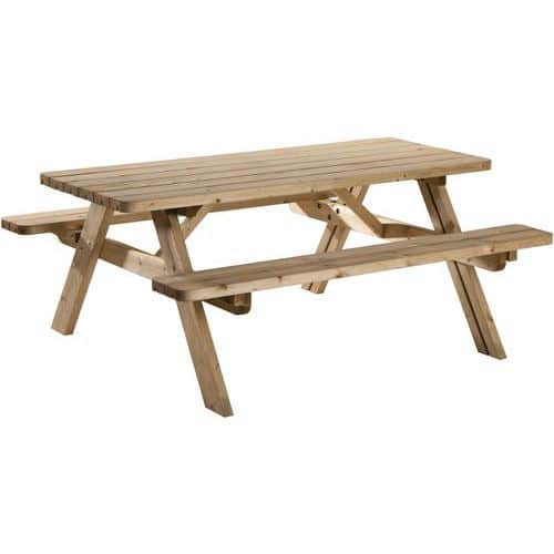 Picknicktafel van dennenhout - inklapbaar - duurzaam - Manutan