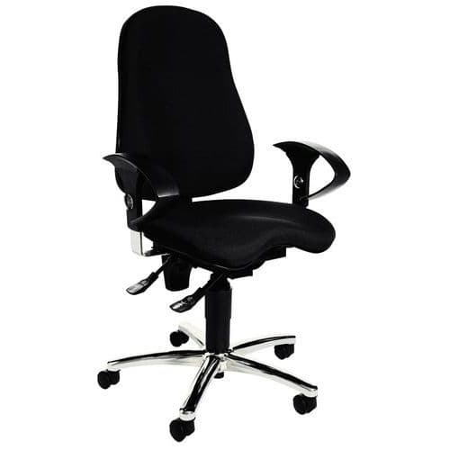 Siège de bureau ergonomique Sitness 10 - Piètement chromé