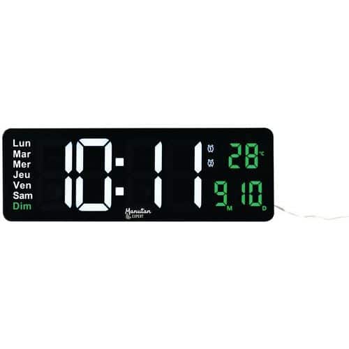 Horloge murale LED rectangulaire - Manutan Expert