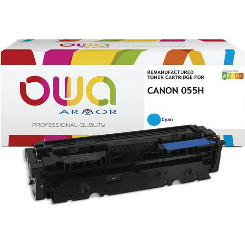 Toner refurbished Canon 055 H - hoog capaciteit - Cyaan - Owa