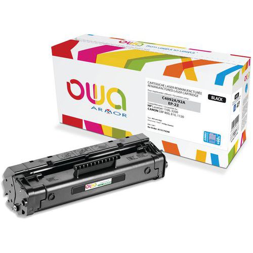 Toner remanufacturé HP C4092A - Canon EP-22 - Noir - Owa