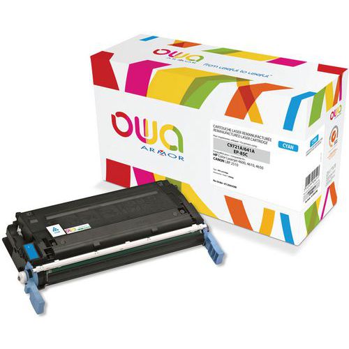 Toner remanufacturé HP C9721A - Canon EP-85 C - Cyan - Owa