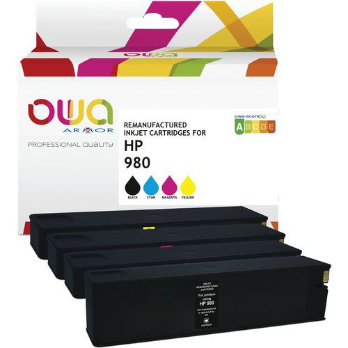 Cartouches d'encre remanufacturées HP 980XL - 4 couleurs - Owa