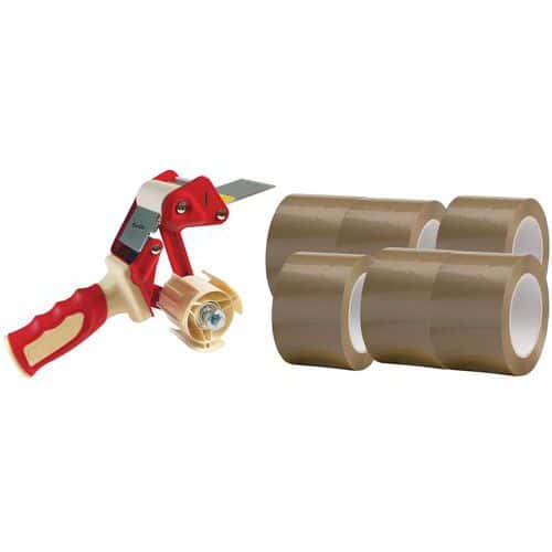 36 rollen tape PVC + 1 ergonomische dispenser - Manutan Expert