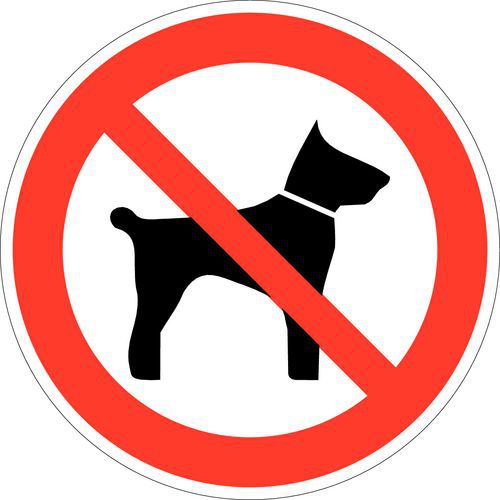 Panneau d'interdiction - Chiens interdits - Adhésif