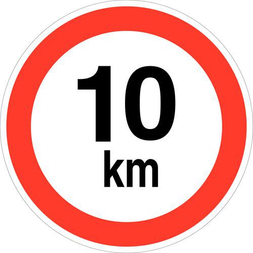 Panneau d'interdiction - Vitesse limitée à 10 km/h - Rigide