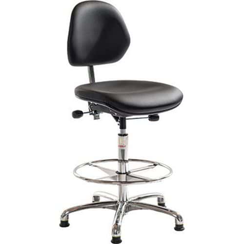 Gevulde stoel van imitatieleer - ESD Aktiv - Global Professional Seating