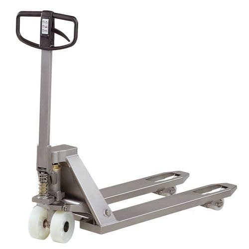 Transpalette manuel inox - Fourche longueur 1000 mm - Force 2000 kg