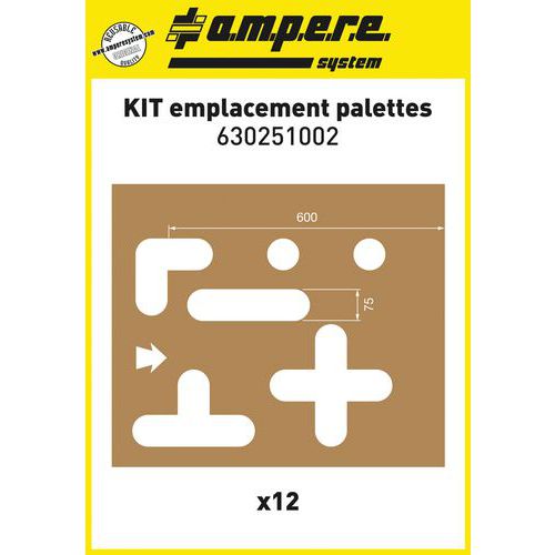 Set sjablonen voor de positionering van pallets - 12 sjablonen - Ampere System