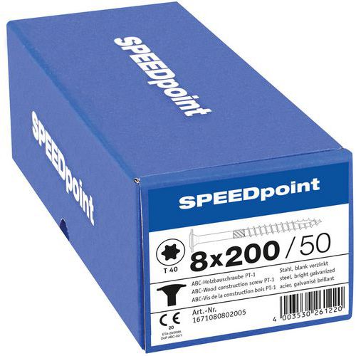 Doos met 50 discuskophoutschroeven TX Ø 8 mm - SpeedPoint