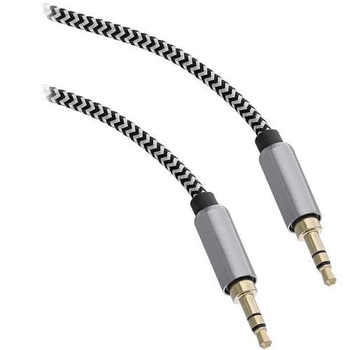 Kabel jack 3,5 mm mannelijk naar 2 RCA mannelijk nylon - T'nB