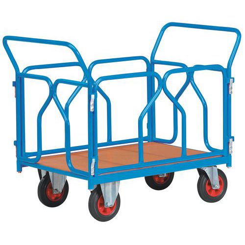 Chariot modulable avec habillage tube et roues rectangle - 1200mm x 800mm - capacité 500 kg - FIMM