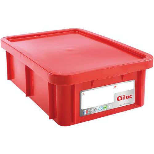 Bac HACCP 25 litres rectangulaire avec couvercle - Gilac