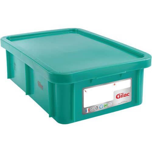 Bak rechthoekig HACCP 600 x 400 met deksel 25 L - GILAC