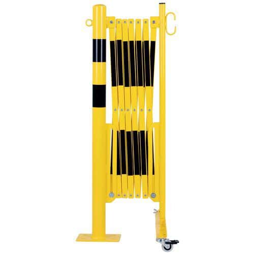 Barrière extensible sur roulettes avec poteau rond Ø 60 mm  - Dancop