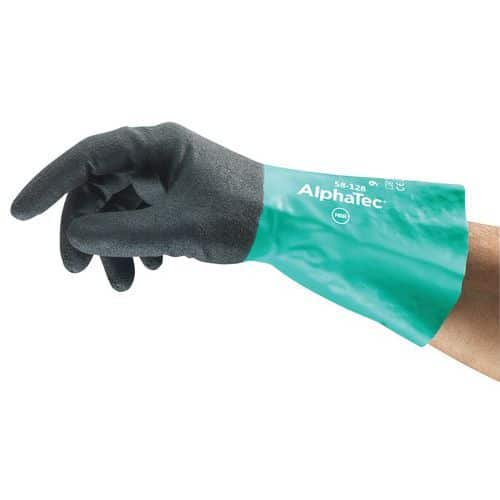 Gants nitrile ergonomique AlphaTec® 58-128 - Lot de 144 - Ansell