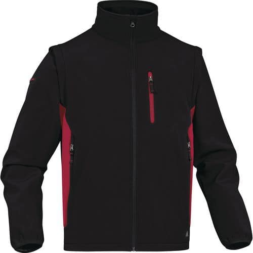 Veste softshell manches amovibles MYSEN2 - Noir/rouge