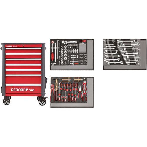 Servante Wingman composée d'outils 129 pièces R22071004 - GedoreRed