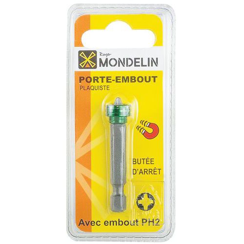 Porte embout plaquiste avec embout PH2 aimanté - Mondelin