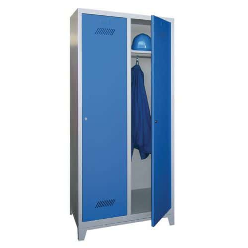 Vestiaire monobloc Medium 400 - Sur pieds - Industrie propre - Serrure à clé - 2 colonnes