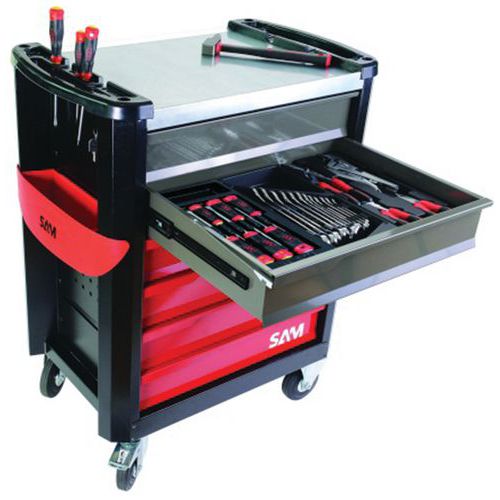 Gereedschapswagen SERVI-630N 119 tools voor onderhoud gebouw