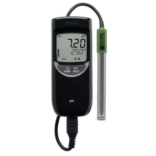 Waterdichte pH/°C-meter