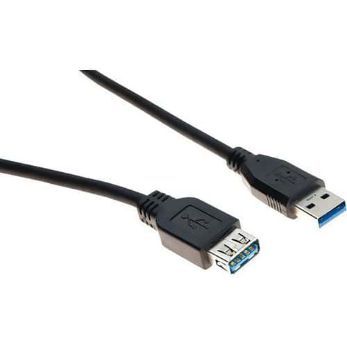 Rallonge USB 3.0 type A et A noire - 5,0 m