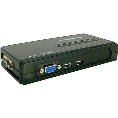 Commutateur KVM VGA/USB 4 ports avec câbles démontables