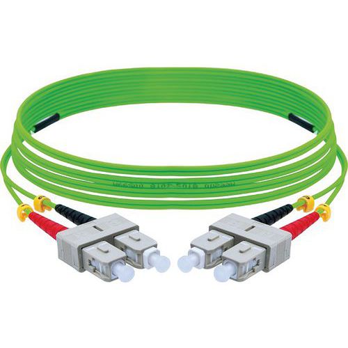 Jarretière duplex 2.0 mm OM5 SC-UPC/SC-UPC vert - 1 m